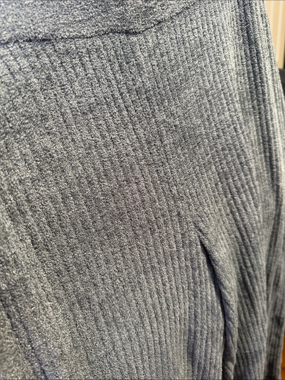 Barefoot Dreams Ribbed Knit Wide-Leg Pants - Gray/Green - Picture 5 of 6